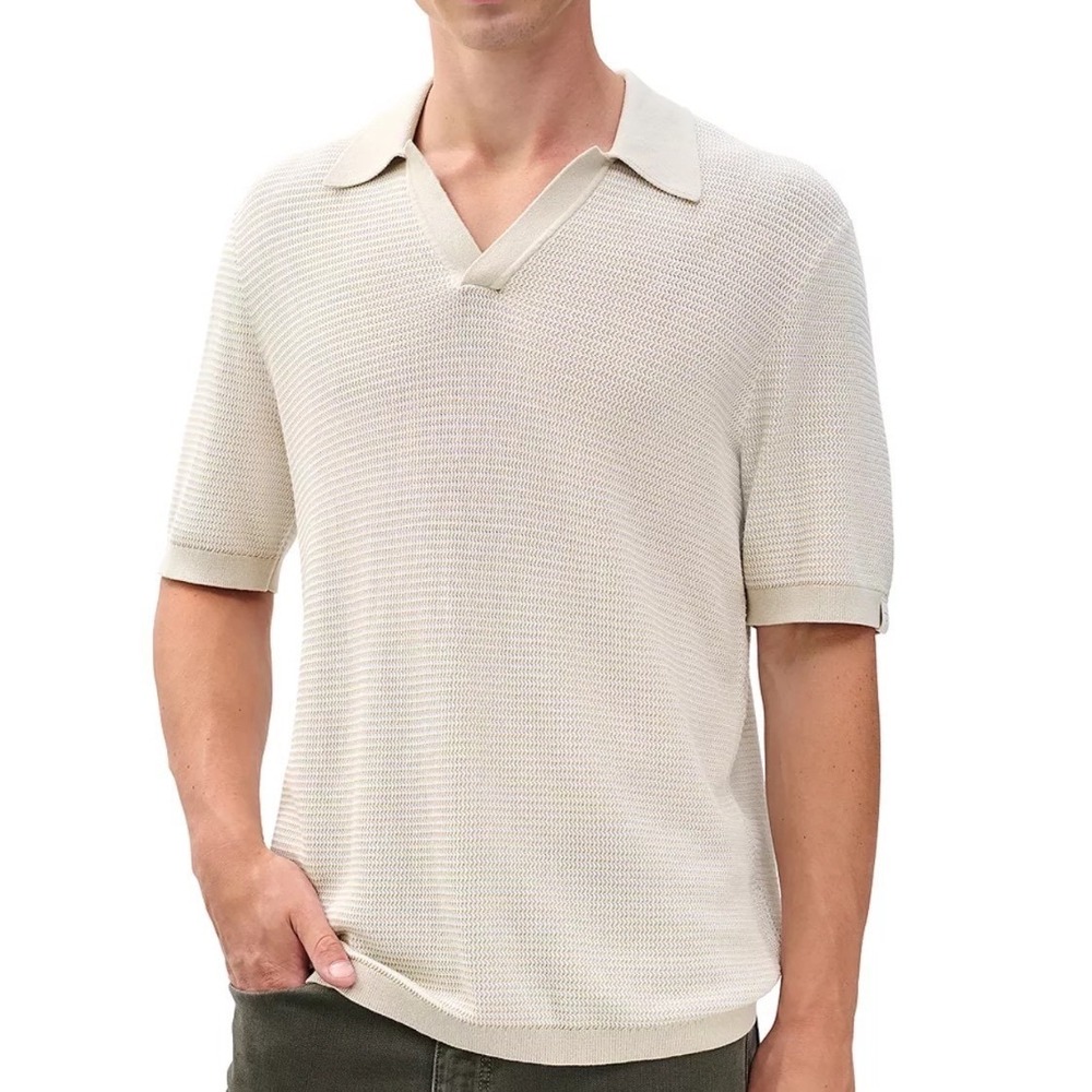 Rag & Bone‎ Harvey Chevron Short Sleeve Pullover Sweater Ivory Size Medium